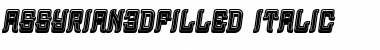 Download Assyrian 3D Filled Italic Font Title Preview