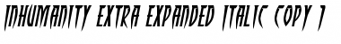 Download Inhumanity Extra-Expanded Italic Expanded Italic Font Title Preview