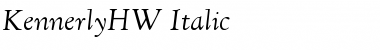Download KennerlyHW-Italic Italic Font Title Preview