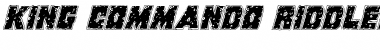Download King Commando Riddled Italic Italic Font Title Preview