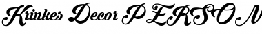 Download Krinkes Decor PERSONAL USE Regular Font Title Preview