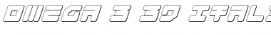 Download Omega-3 3D Italic Italic Font Title Preview