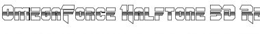 Download OmegaForce Halftone 3D Regular Font Title Preview
