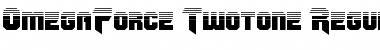 Download OmegaForce Twotone Regular Font Title Preview