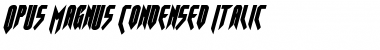 Download Opus Magnus Condensed Italic Condensed Italic Font Title Preview