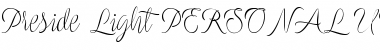 Download Preside Light PERSONAL USE ONLY Regular Font Title Preview