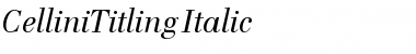 Download CelliniTitling-Italic Regular Font Title Preview