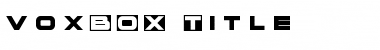 Download voxBOX Title Regular Font Title Preview