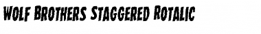Download Wolf Brothers Staggered Rotalic Italic Font Title Preview
