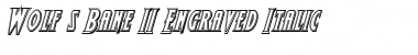 Download Wolf's Bane II Engraved Italic Italic Font Title Preview