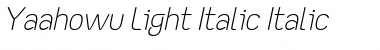 Download Yaahowu Light Italic Font