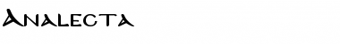 Download Analecta Regular Font Title Preview