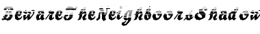Download BewareTheNeighboors Shadow Regular Font Title Preview