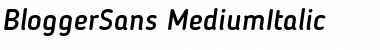 Download Blogger Sans Medium Italic Font Title Preview