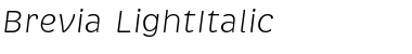 Download Brevia LightItalic Regular Font Title Preview