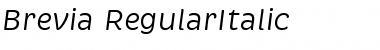 Download Brevia RegularItalic Regular Font Title Preview