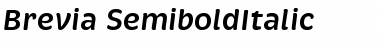 Download Brevia SemiboldItalic Regular Font Title Preview