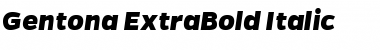 Download Gentona ExtraBold Italic Regular Font Title Preview