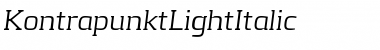 Download Kontrapunkt Light Italic Font Title Preview