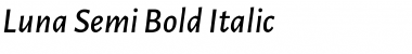Download Luna Semi Bold Italic Font Title Preview