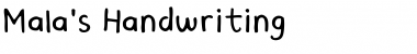 Download Mala's Handwriting Regular Font Title Preview