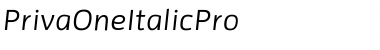 Download PrivaOneItalicPro Regular Font Title Preview