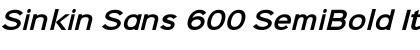 Download Sinkin Sans 600 SemiBold Italic Font
