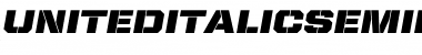 Download United Italic SemiExt Stencil Font Title Preview
