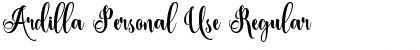 Download Ardilla Personal Use Regular Font Title Preview