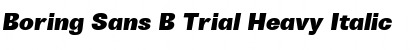 Download Boring Sans B Trial Heavy Italic Font Title Preview