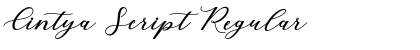 Download Cintya Script Regular Font Title Preview