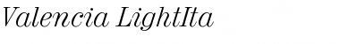 Download Valencia-LightIta Regular Font
