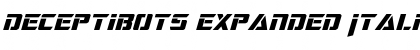 Download Deceptibots Expanded Italic Expanded Italic Font Title Preview