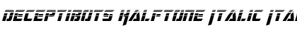 Download Deceptibots Halftone Italic Italic Font Title Preview