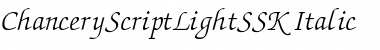 Download ChanceryScriptLightSSK Italic Font Title Preview