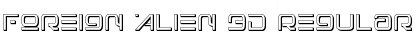 Download Foreign Alien 3D Regular Font Title Preview