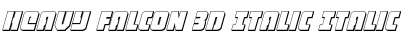 Download Heavy Falcon 3D Italic Italic Font Title Preview