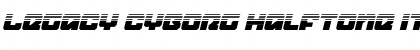 Download Legacy Cyborg Halftone Italic Regular Font Title Preview