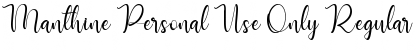 Download Manthine Personal Use Only Regular Font Title Preview