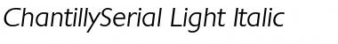 Download ChantillySerial-Light Italic Font Title Preview