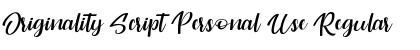 Download Originality Script Personal Use Regular Font Title Preview