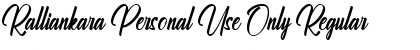 Download Ralliankara Personal Use Only Regular Font Title Preview