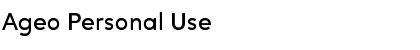 Download Ageo Personal Use Regular Font Title Preview