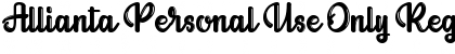 Download Allianta Personal Use Only Regular Font Title Preview