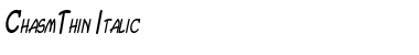 Download ChasmThin Italic Font Title Preview