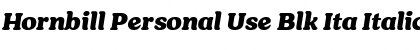 Download Hornbill Personal Use Blk Ita Italic Font