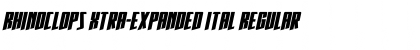 Download Rhinoclops Xtra-Expanded Ital Regular Font