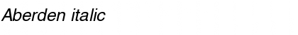 Download Aberden italic Italic Font Title Preview