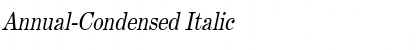 Download Annual-Condensed Italic Font Title Preview