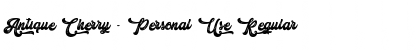 Download Antique Cherry - Personal Use Regular Font Title Preview